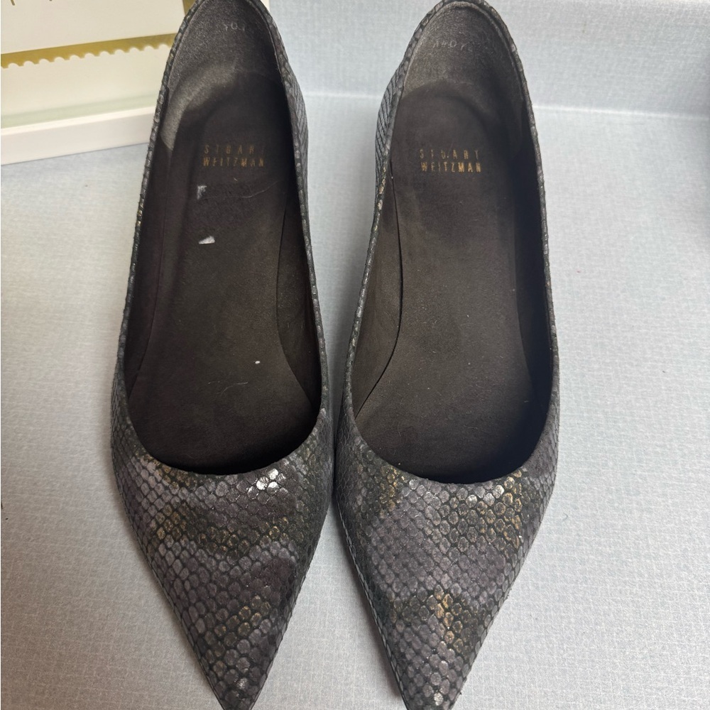 Stuart Weitzman Python Print Kitten Heels – Size 8 - image 6